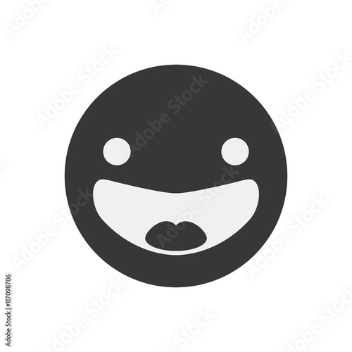 Postive concept represented by face icon. Isolated and flat illustration