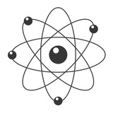 flat design cartoon atom icon vector illustration