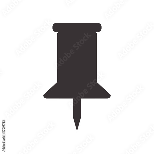 Media object concept represented by pin icon. Isolated and flat illustration