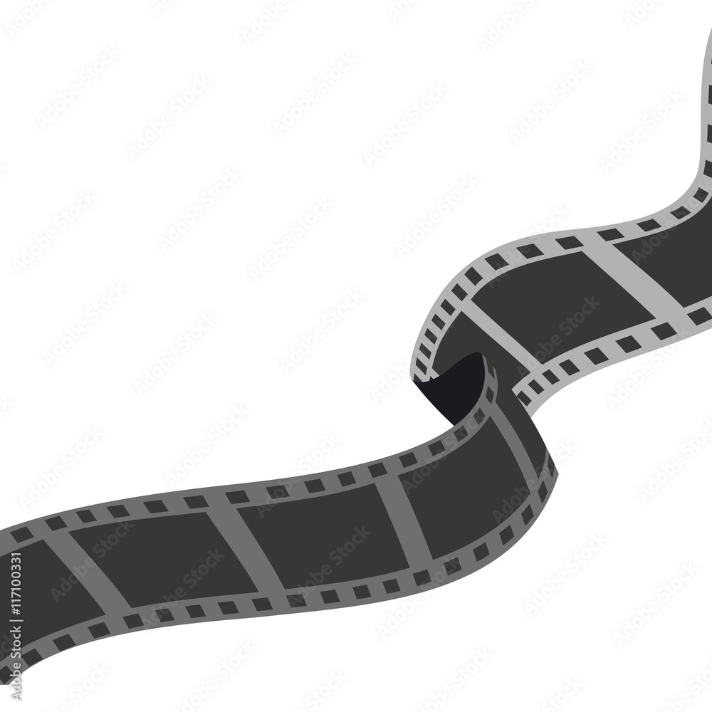 Cinema and Movie concept represented by film strip icon. Isolated and flat illustration