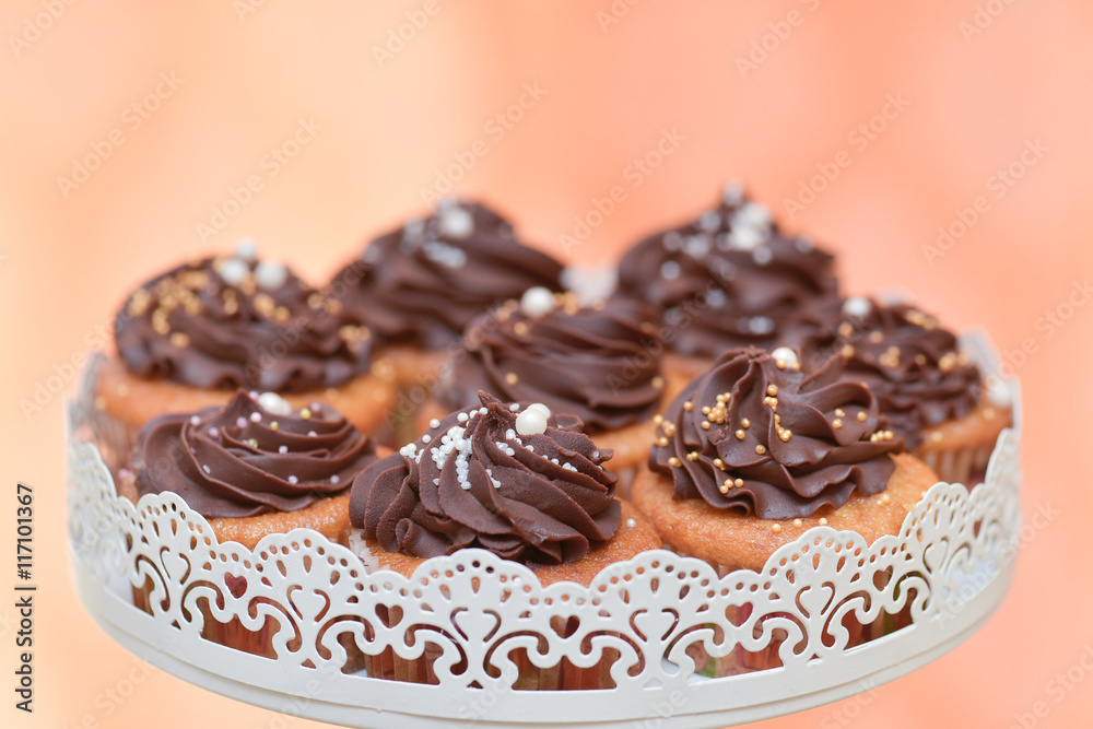 Muffins with chocolate cream Muffins with chocolate cream