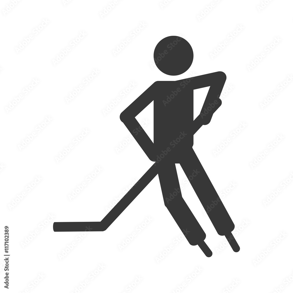 flat design hockey player icon vector illustration flat design hockey player icon vector illustration