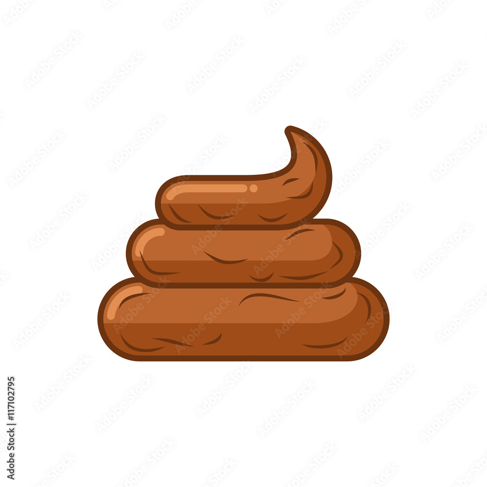 Shit on white background. Icon turd. Brown poop isolated Shit on white background. Icon turd. Brown poop isolated