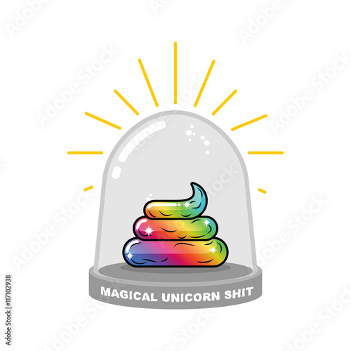 Magical Unicorn shit in Glass bell. Rainbow Fairy turd research.