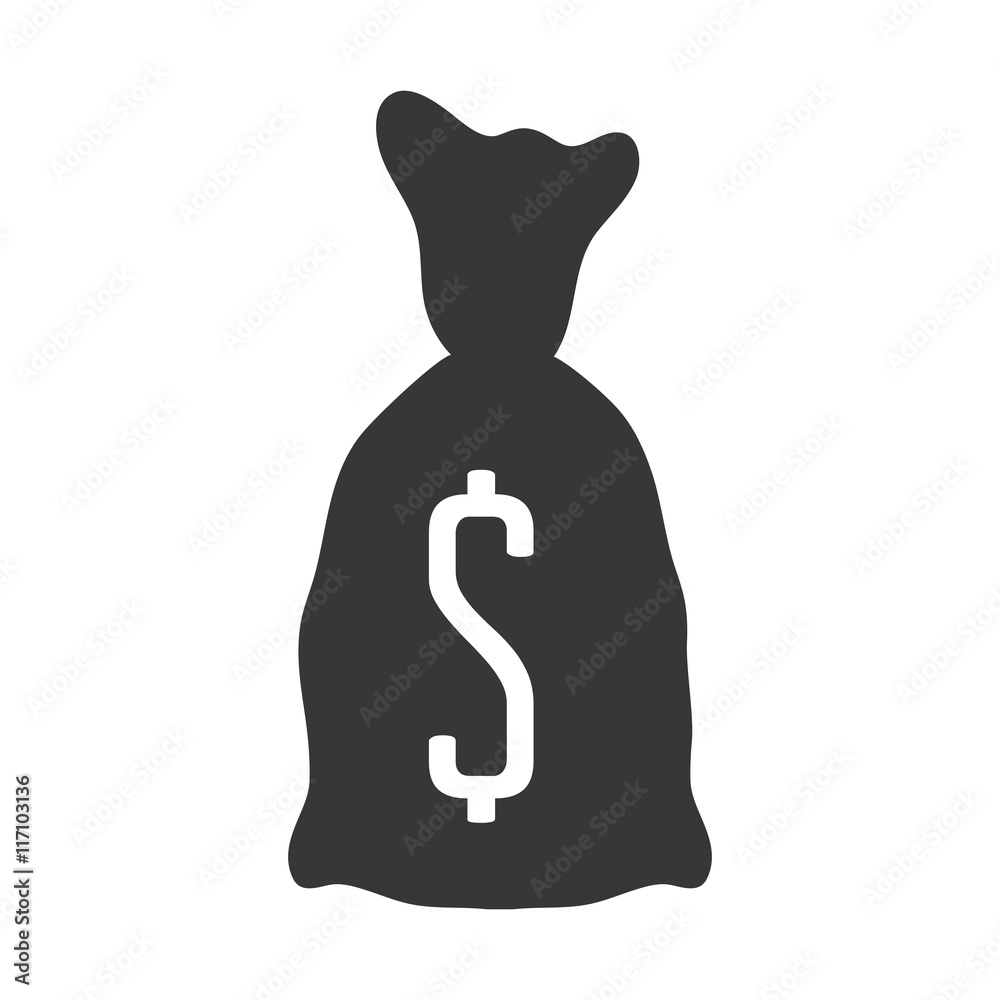 Money and Financial item concept represented by Money bag icon. Isolated and flat illustration Money and Financial item concept represented by Money bag icon. Isolated and flat illustration