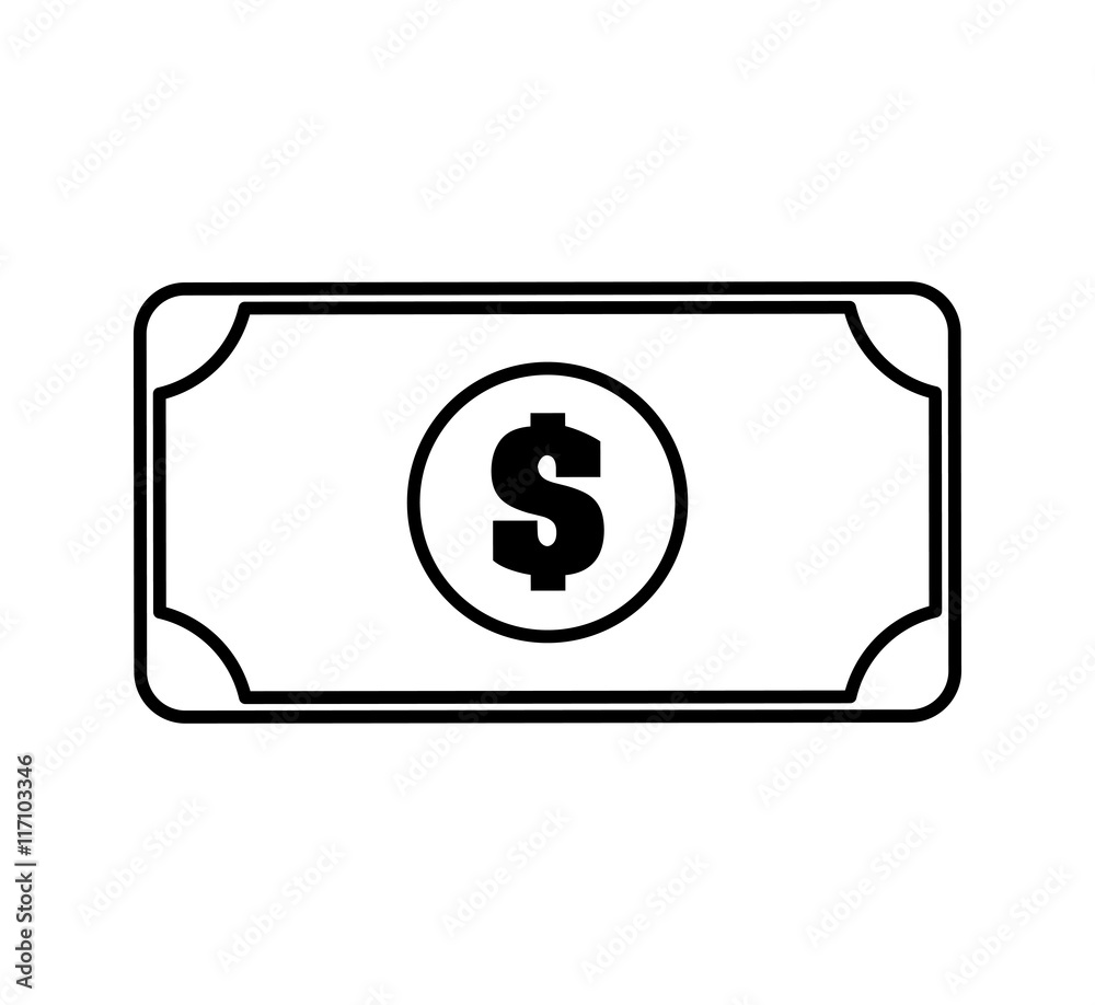 Money and Financial item concept represented by bill icon. Isolated and flat illustration Money and Financial item concept represented by bill icon. Isolated and flat illustration