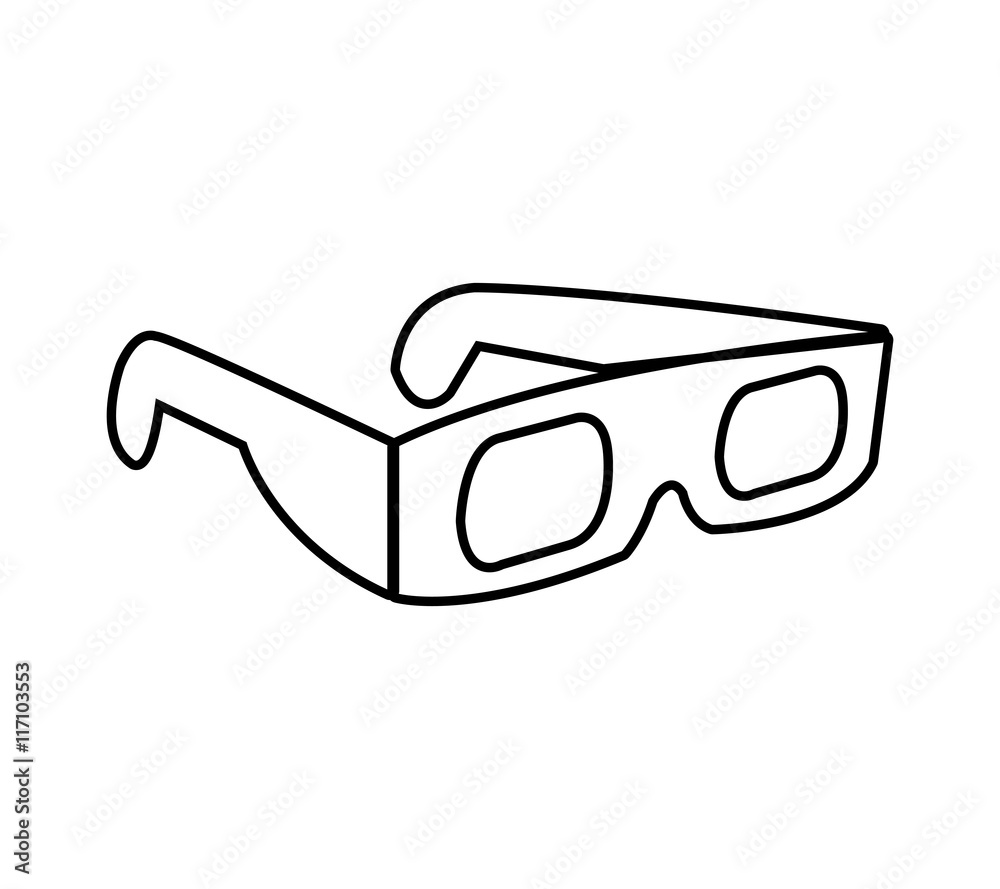 Cinema and Movie concept represented by 3d glasses icon. Isolated and flat illustration Cinema and Movie concept represented by 3d glasses icon. Isolated and flat illustration