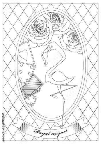 Coloring Page. Alice in Wonderland. Royal Croquet.