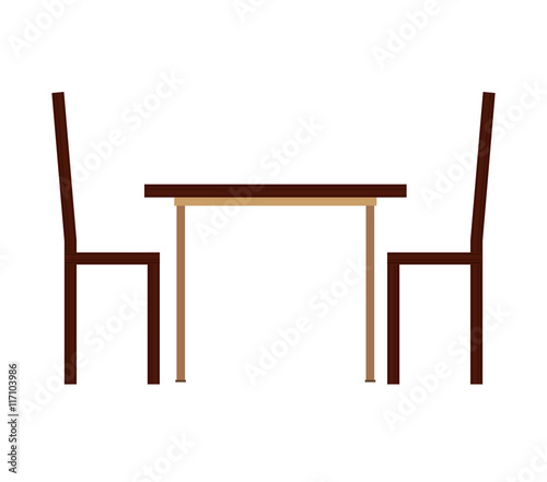 table chairs house icon