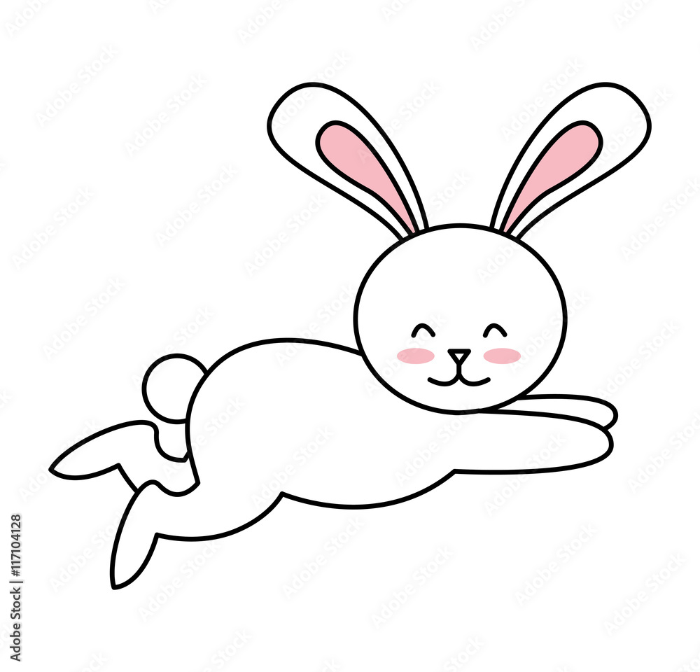 cute rabbit isolated icon design cute rabbit isolated icon design