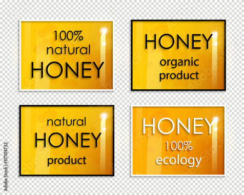 Natural honey. Organic food. A set of banners