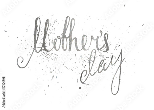 Silver textured Mothers day inscription