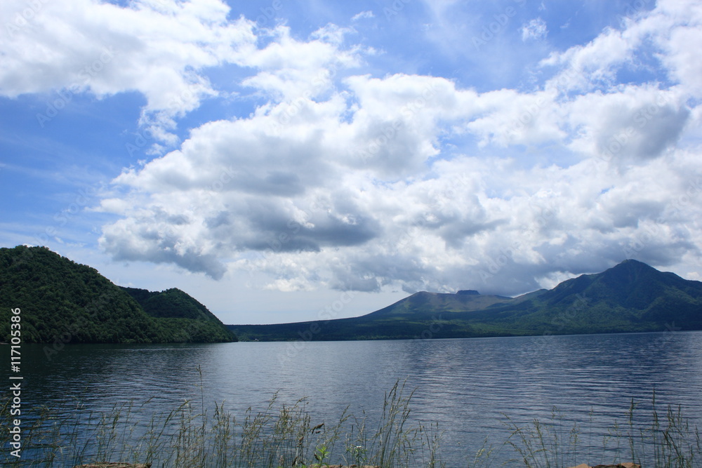 Summer clouds and lake shikotsu