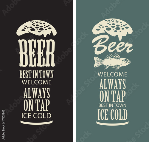 set of beer glasses from the inscriptions for the bar