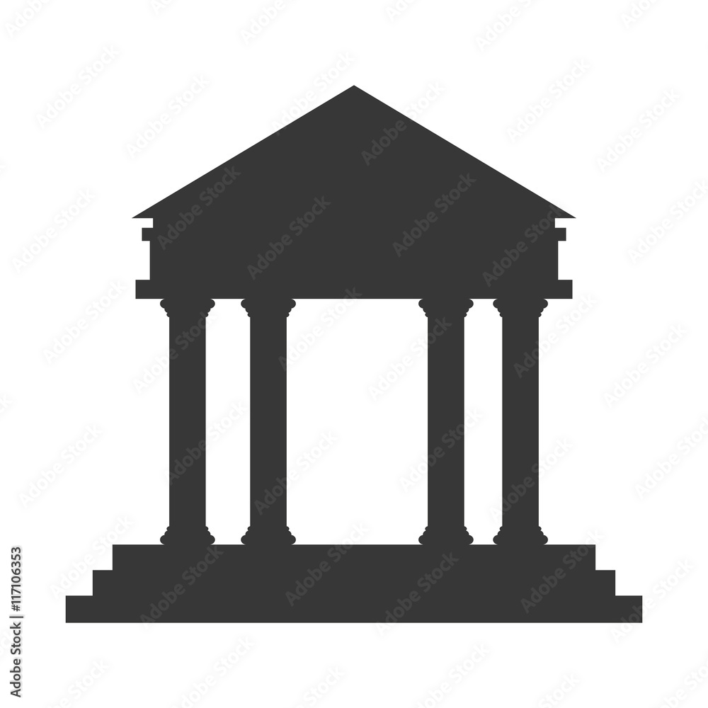 flat design ancient greek building icon vector illustration