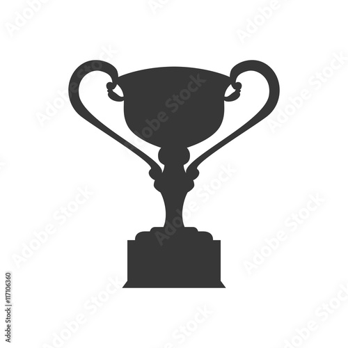 Winner and competition concept represented by trophy cup silhouette icon. Isolated and flat illustration