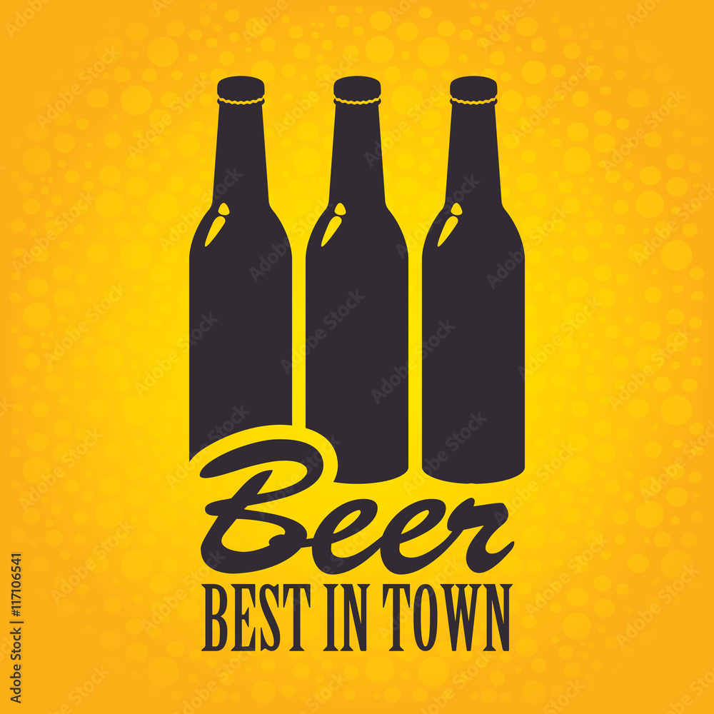 banner with a bottles of beer on a background with bubbles banner with a bottles of beer on a background with bubbles