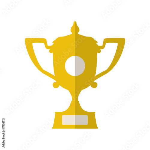 Winner and competition concept represented by gold trophy cup icon. Isolated and flat illustration