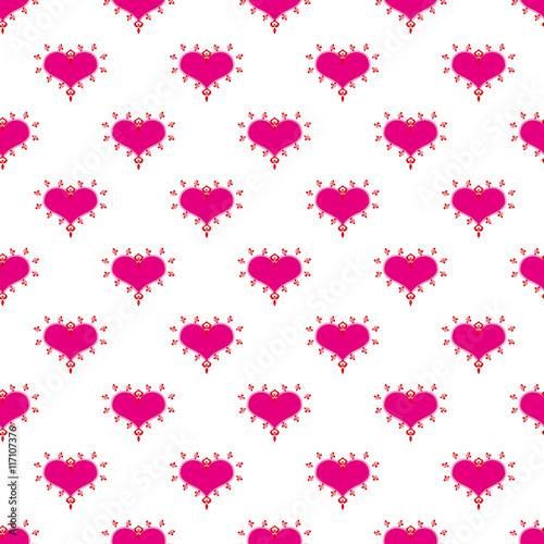 Pink heart seamless pattern