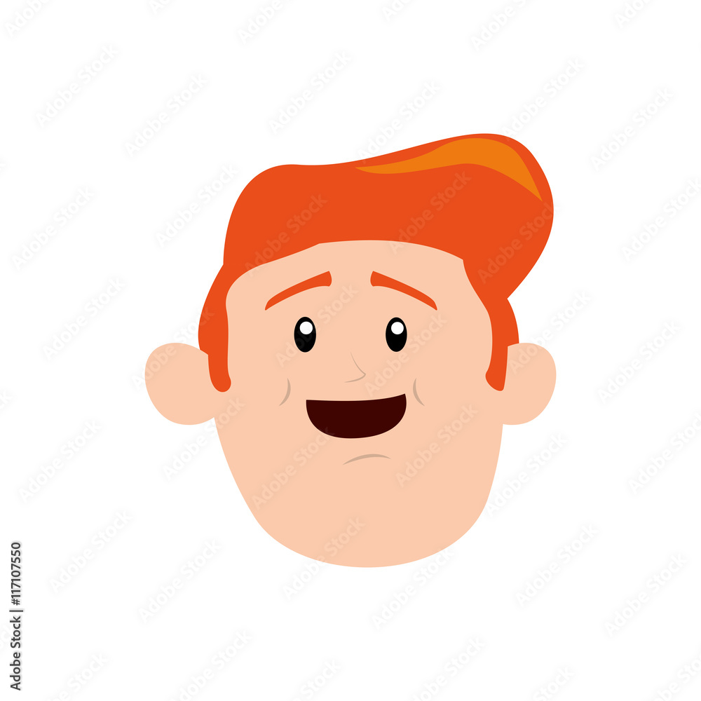 Obraz premium Male avatar concept represented by man head icon. Isolated and flat illustration