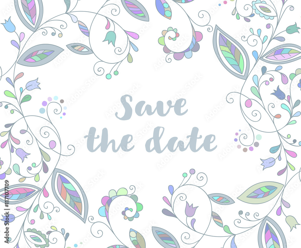 Blue greeting or save the date card Blue greeting or save the date card