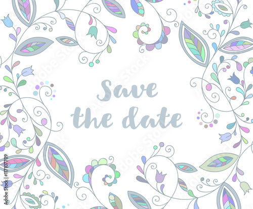 Blue greeting or save the date card