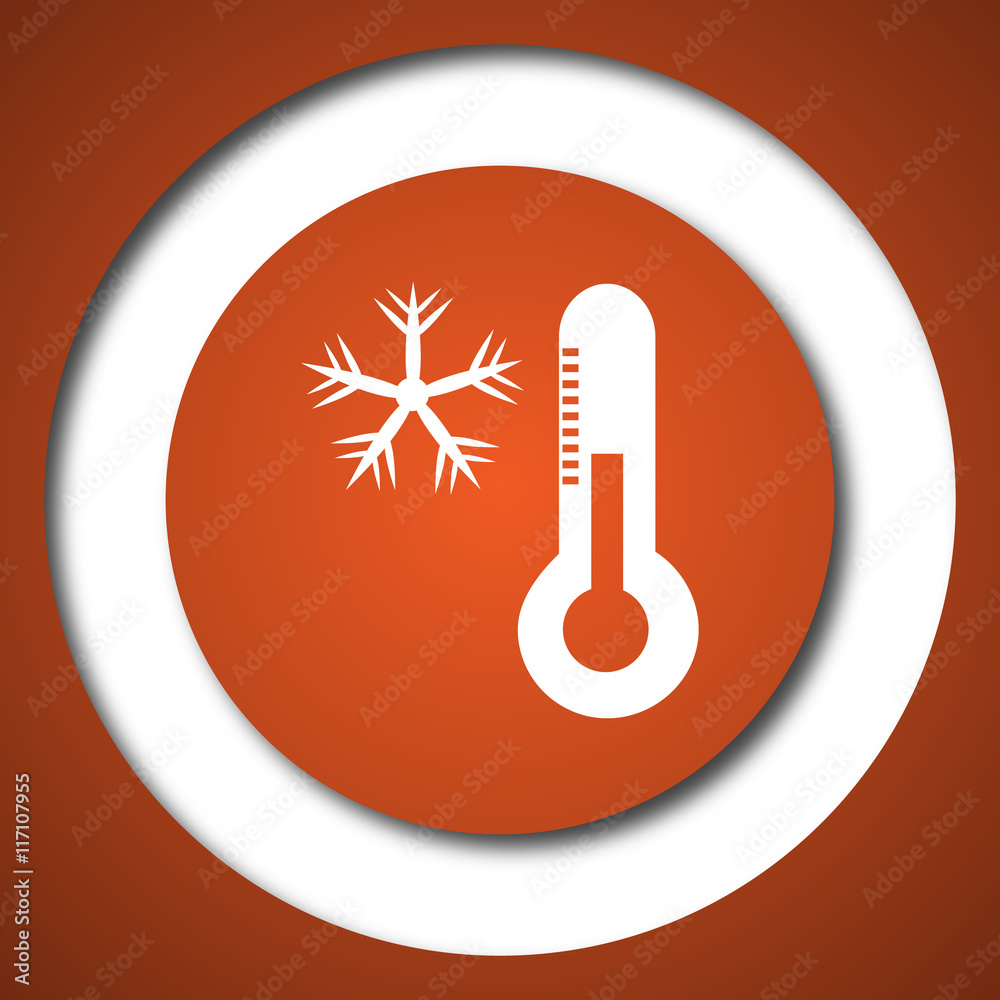 Snowflake with thermometer icon Snowflake with thermometer icon