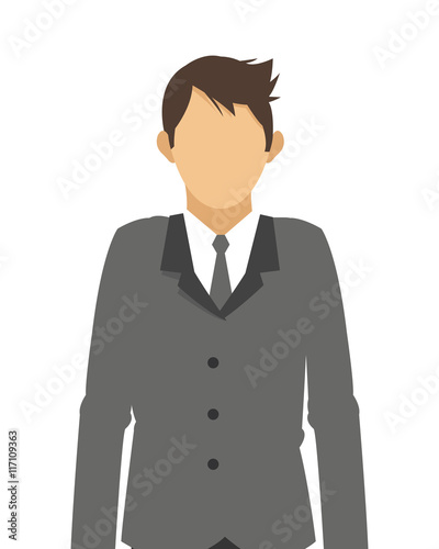 flat design businessman standing icon vector illustration
