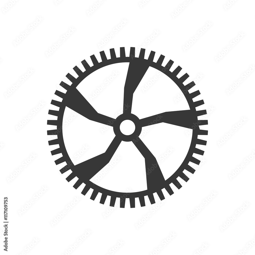 Machine part concept represented by gear icon. Isolated and flat illustration