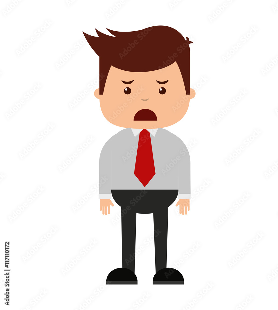 man businessman cartoon character icon