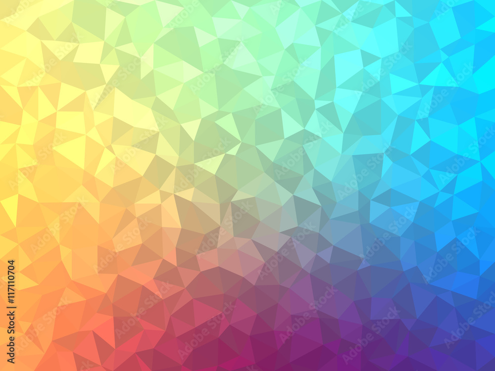 Abstract background - Colorful Geometrical shapes, Polygonal vector texture - Blue, purple, green, yellow colors