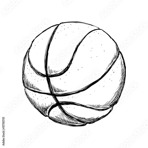 Basketball concept represented by ball icon. Isolated and sketch illustration