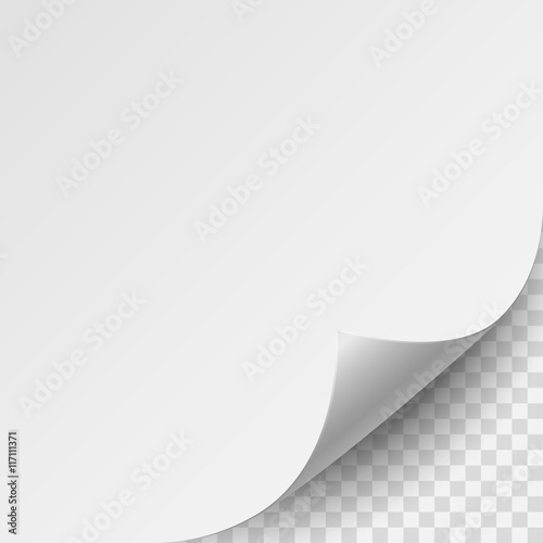 Empty paper sheet. Isolated on transparent background. Vector illustration, eps 10