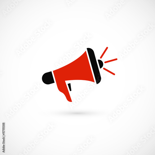 Megaphone sign icon. Loudspeaker symbol. Isolated on white background. Vector illustration, eps 10.