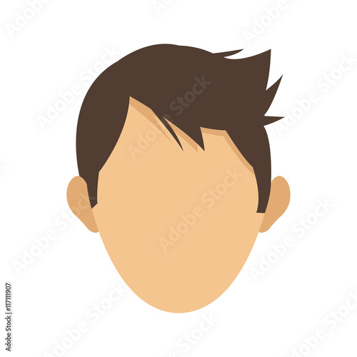flat design faceless head of man icon vector illustration