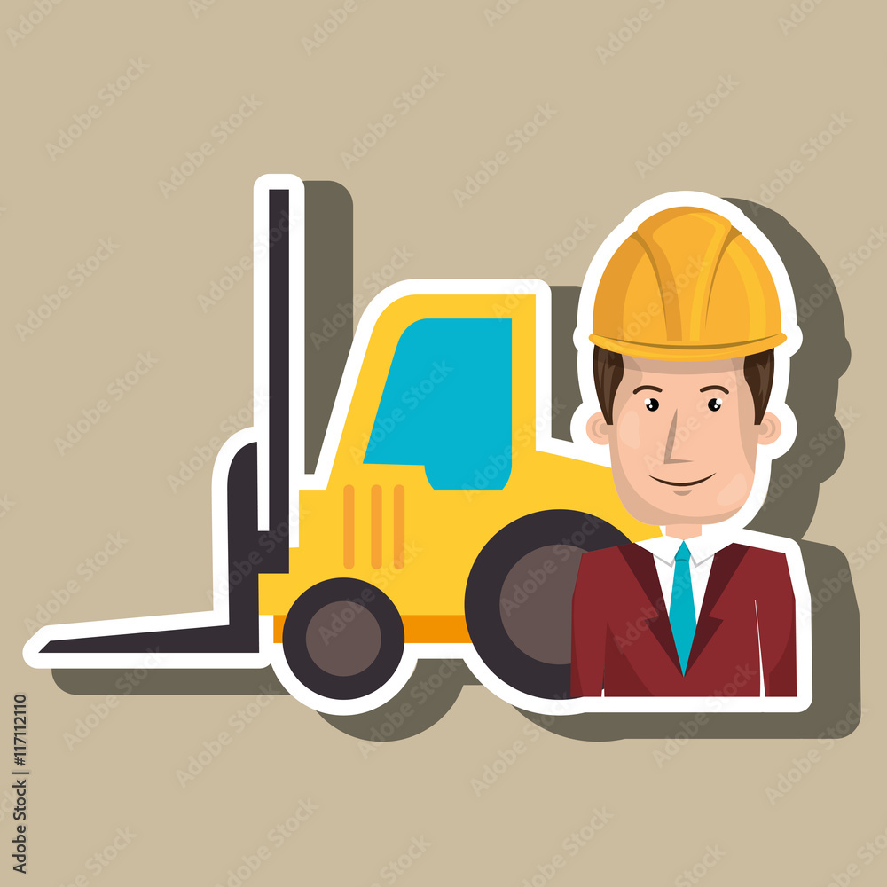 man construction tool work vector illustration graphic