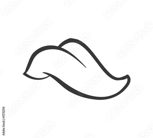 Expression and part of body concept represented by tongue icon. Isolated and flat illustration