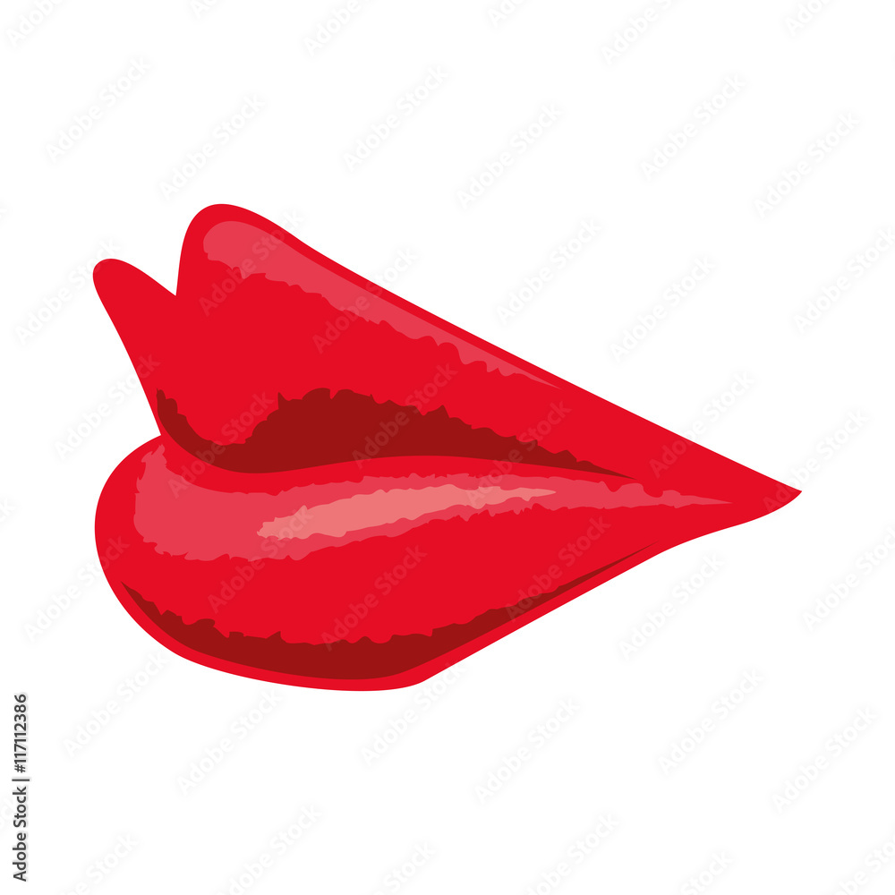 Expression and part of body concept represented by lips icon. Isolated and flat illustration Expression and part of body concept represented by lips icon. Isolated and flat illustration