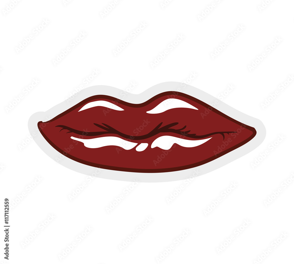 Expression and part of body concept represented by lips icon. Isolated and flat illustration