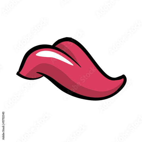 Expression and part of body concept represented by tongue icon. Isolated and flat illustration