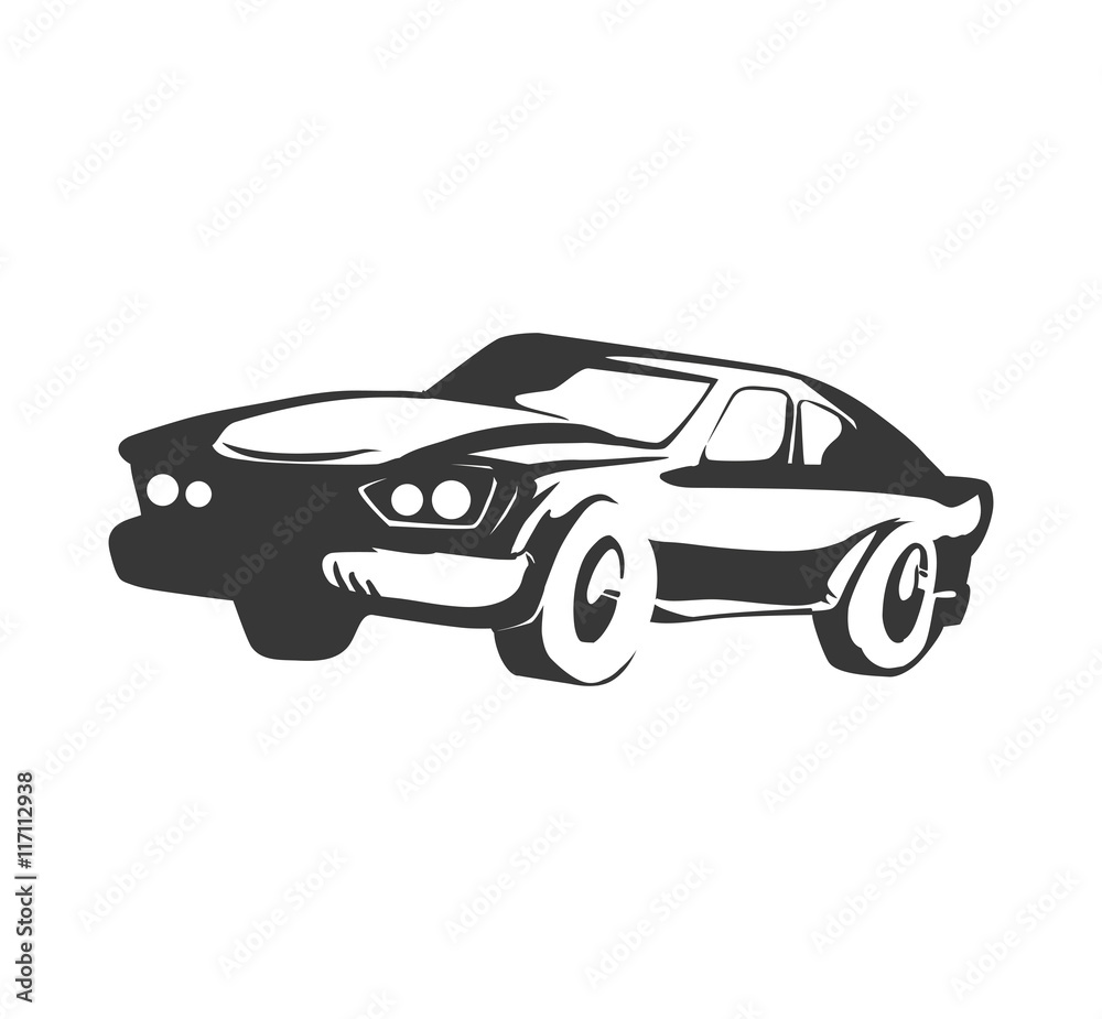Transportation concept represented by car icon. Isolated and flat illustration