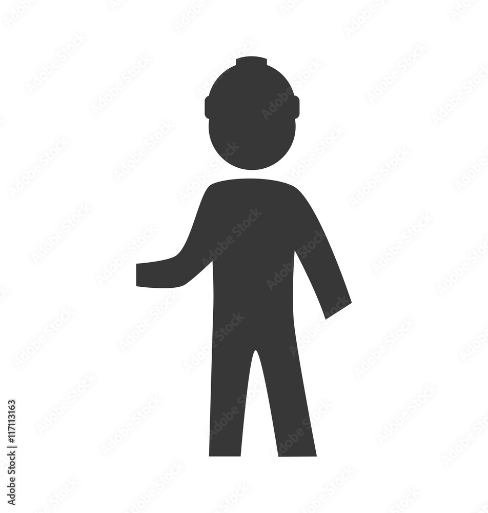 Repair and construction concept represented by constructer pictogram with helmet icon. Isolated and flat illustration Repair and construction concept represented by constructer pictogram with helmet icon. Isolated and flat illustration