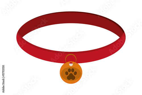 flat design pet collar icon vector illustration