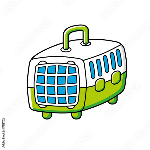 Green pet travel crate.
