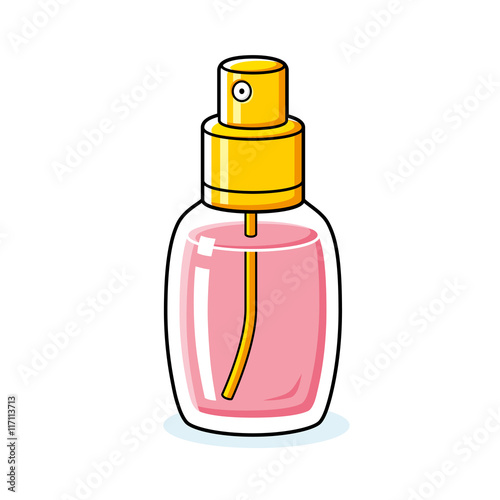 Pink perfume spray bottle icon.