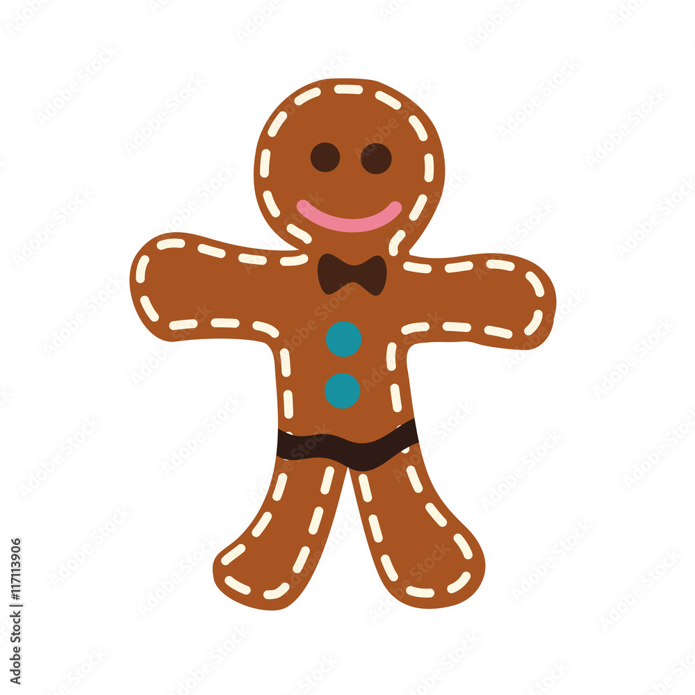 Bakery concept represented by cookie doll icon. Isolated and flat illustration Bakery concept represented by cookie doll icon. Isolated and flat illustration