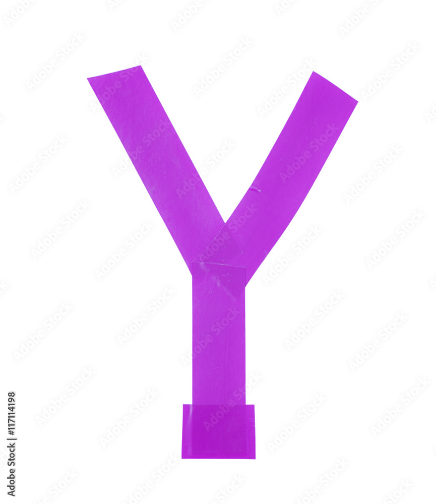 Letter Y symbol made of insulating tape Letter Y symbol made of insulating tape