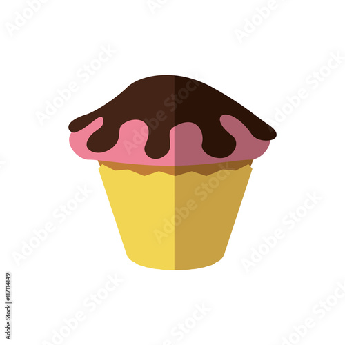 Bakery concept represented by muffing cupcake icon. Isolated and flat illustration