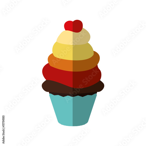 Bakery concept represented by muffing cupcake icon. Isolated and flat illustration