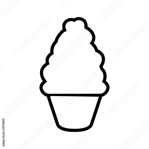 Bakery concept represented by muffing cupcake silhouette icon. Isolated and flat illustration